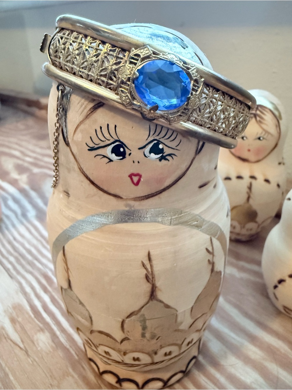 Antique Bracelet with Vibrant Blue Gemstone